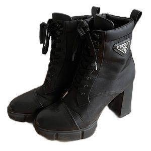 Prada -like- Nylon brushed booties with heel